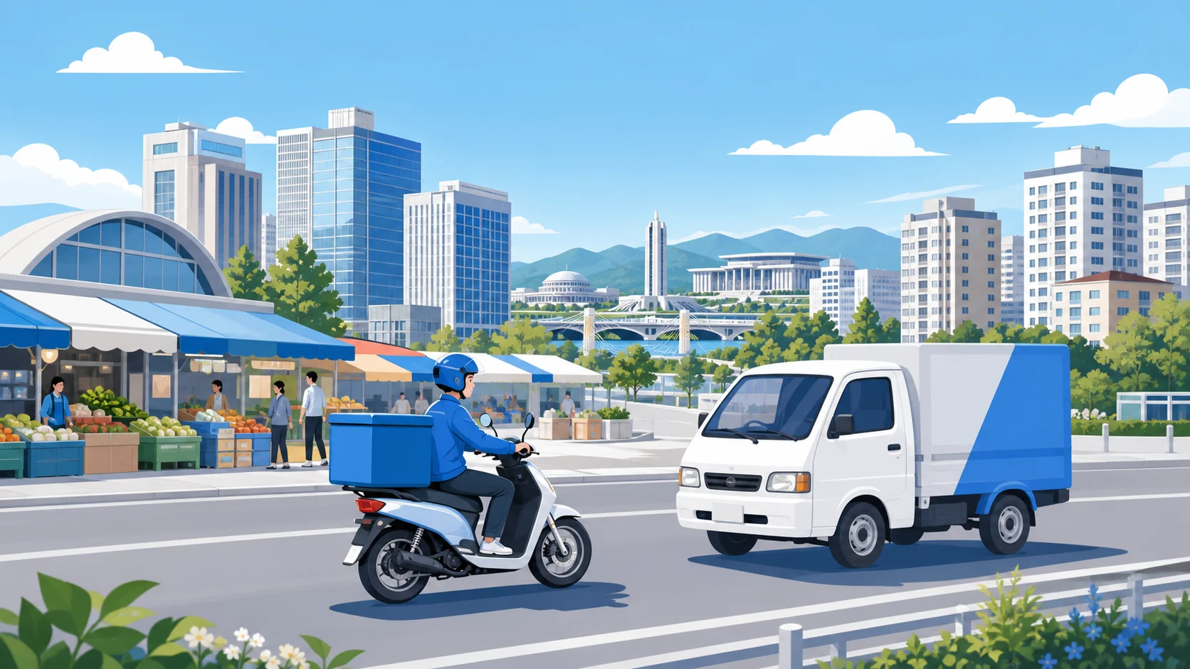 대전 둔산 유성 서대전 동대전 권역별 도심 발주 일러스트