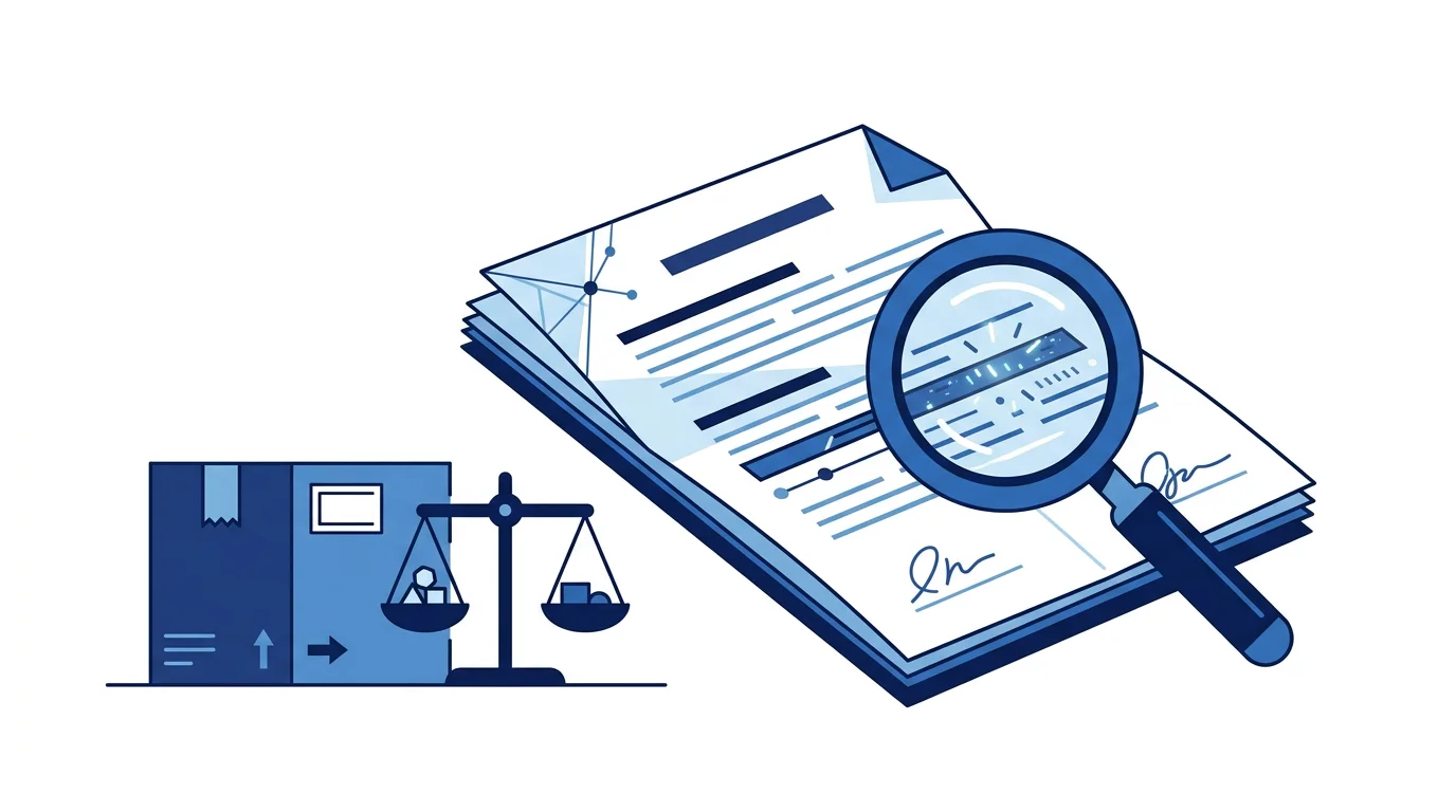 퀵서비스 업체의 보상 규정과 약관을 확인하는 일러스트