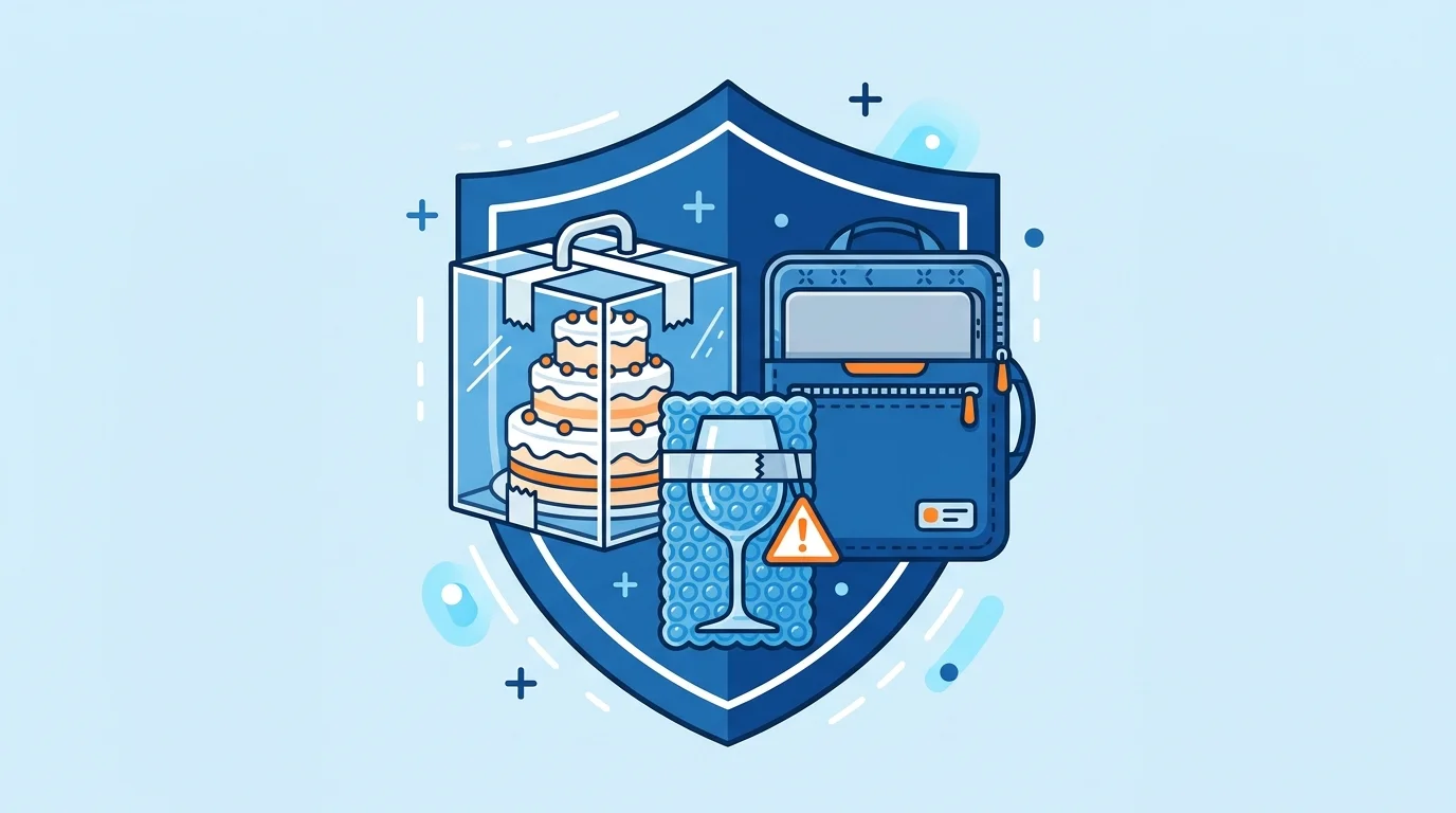 케이크 상자를 안정적으로 들고 배송 준비를 하는 장면