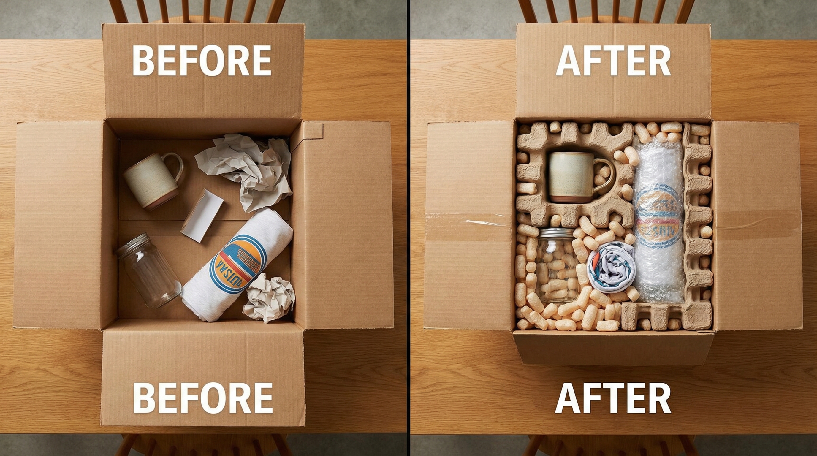 포장 실수 사례와 올바른 포장 방법 비교